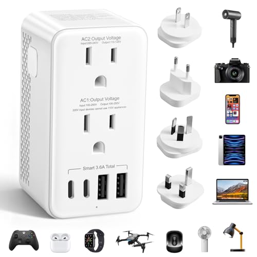 2500W Voltage Converter US to Europe, 220V to 110V Converter