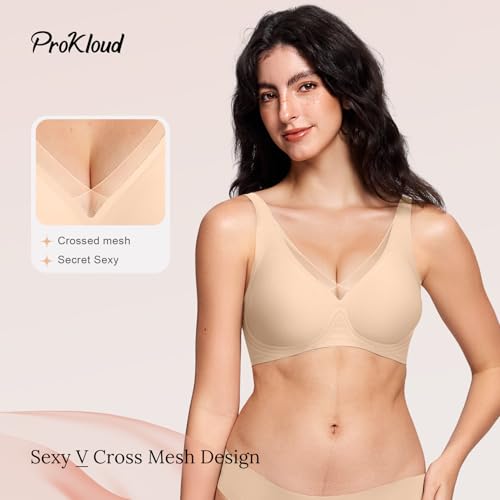 Wireless Bra for Women No Underwire Deep V Mesh Bras Seamless Comfortable Push Up Bralettes with Support and Lift2