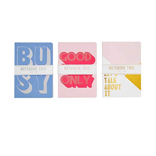 Carnet Trio Blush Mud Pie 21x14 cm : Lot de trois calepins roses de note - 2