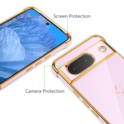 Coque Google Pixel 8a anti-rayures protège objectif photo motif cœur violet