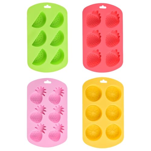 4 Pack Fruit Silicone Molds Set, Gummy Molds Silicone for Snack Cake Decor
