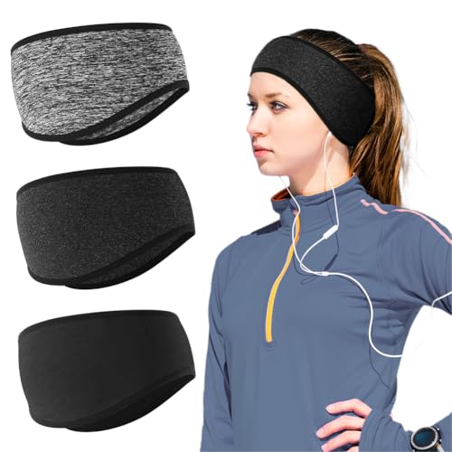 AYBUY Bandeau Cache-Oreilles 3 Pcs de Sport, Pour Course à Pied, Hiver, Ski, Yoga, Cyclisme, Basket-Ball, Fitness