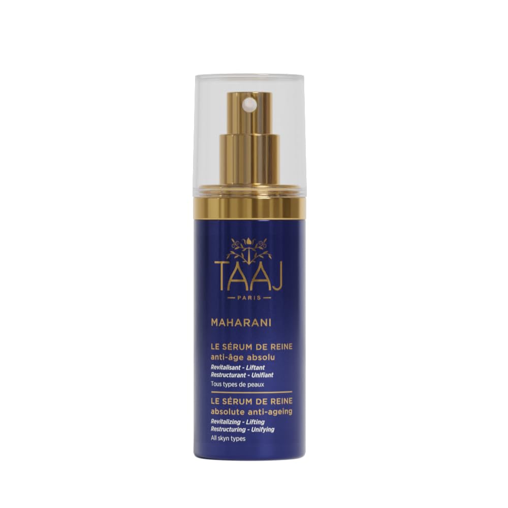 TAAJ | The Queen's serum - MAHARANI | Powerful anti-ageing actives | Deeply regenerated skin | Improved features and unified complexion | Hyaluronic acid collagen and elastin | 30 ml