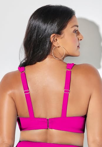 Swimsuits For All Women's Bra Sized Drape Front Underwire Bikini Top (Plus4