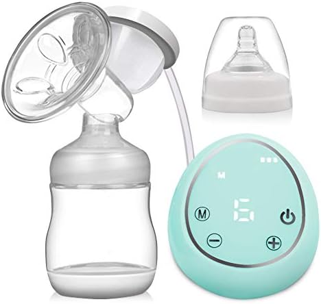 Electric Breast Pump Portable Breast Milk Silicone Pacifier 3 Modes Adjustable 9 Suction Levels USB Charging One-Handed BPA-Free Super-Quiet with Touch Screen (Green)