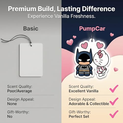 Image of PumpCar 2 pieces Battey cute cat double-sided hanging cartoon Vanilla-scented funny car air freshener Cool spider bat hanging for rearview mirror Interior Accessories Gifts