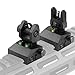 TPRCOL 2nd Flip Up Front and Rear Sights, Black, Picatinny Rail Mount with Green Red Fiber Optic Dots
