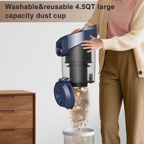 Image of Sweepcent Canister Vacuum Cleaner 45KPa Power Bagless Canister Vacuums for Home with 5 Tools 4.5QT Dust Cup Double HEPA Filter Lightweight Multi-Surface Vacuum Cleaners for Carpet Hard Floor Pet Hair