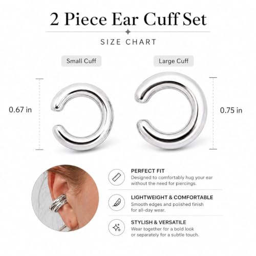 Image of Ear Cuff Set Non Piercing Stackable Clip On Earrings