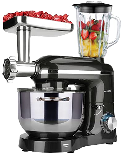 3in1 Küchenmaschine | Rührmaschine | Teigmaschine | Knetmaschine | Teigkneter | 1400 Watt | 6 Geschwindigkeitsstufen…