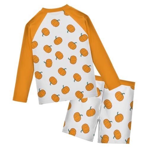 Boys Rash Guard Set Pumpkin Piece UP50+ Swim Set for Boys 3T-10T2
