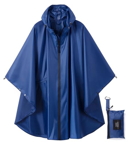 Image of salamra Rain Poncho Jacket - Hooded Waterproof Raincoat with Pocket for Women Men Adults
