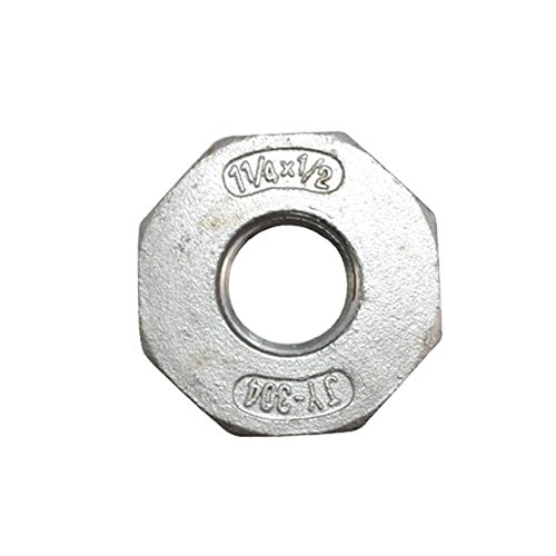 Male x Female Thread Reducer Bushing Pipe Fitting, Adapter, Stainless Steel SS 304 NPT (1-1/4\" Male x 1/2\" Female)