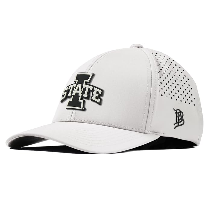 Branded Bills Iowa State Vintage Iowa State White Curved Performance PVC Lightweight Comfortable Baseball Cap