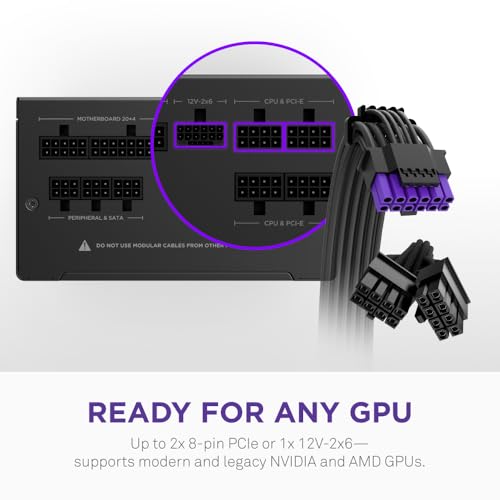 Image of NZXT C750 Gold Core - 750W ATX 3.1 Power Supply - 80 Plus Gold - Cybenetics Platinum - Fully Modular - PCIe 5.1 300W 12V-2x6 - Zero RPM Fan - 105C Capacitors - Black