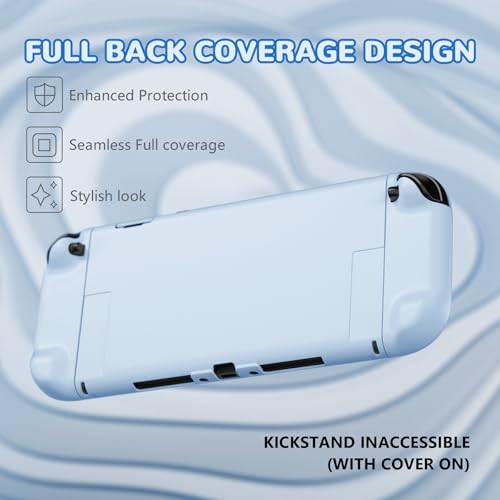 Image of PlayVital Hard Case for Nintendo Switch 2 with Extra Stand & Thumb Grip Caps | Split Design, Dockable Protective Full-Body Shell Cover for Nintendo Switch 2 | Solid Color Series, Heaven Blue