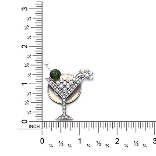 Cocojewelry P8PNK Cherry Martini Glass Cocktail Party Brooch Pin Women Jewelry thumb #3