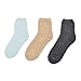 Soft Solid & Striped Winter Fuzzy Plush Socks - 3 Pairs Set, Diff Colors Avail
