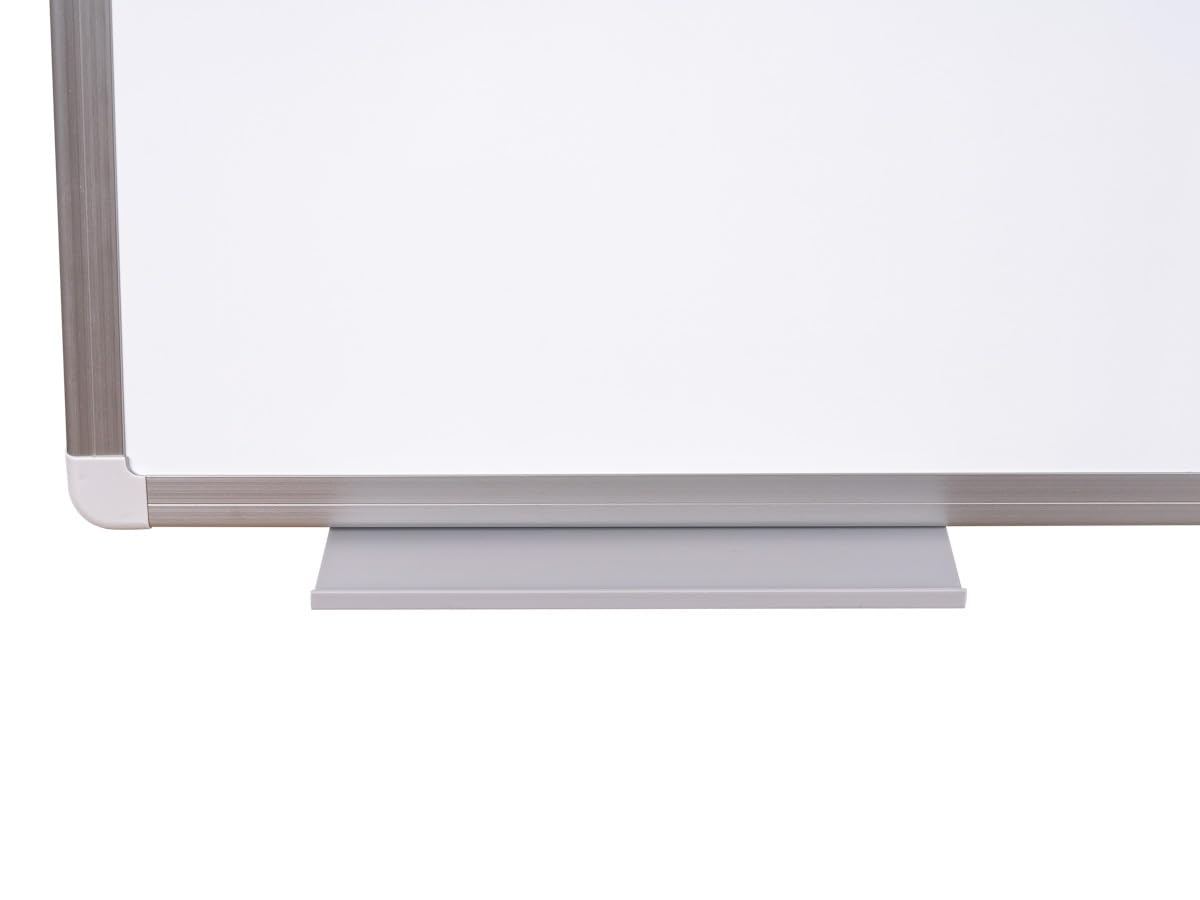 Pizarra magnética AVELI de 90 x 60 cm, pizarra blanca con marco de aluminio y estante, magnética y escritura, montaje en pared horizontal/vertical, para oficina, escuela, hogar