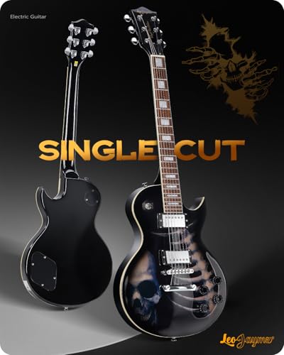 Image of Leo Jaymz SC Series Electric Guitar - Mahogany Body, Laurel Fingerboard, Dual Humbuckers, Tune-O-Matic Bridge, C Neck, 18:1 Tuners (Skull)