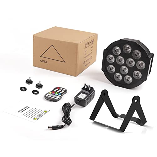 DELIBANG 4PCS RGBW LED Par Strahler Akku, 12 LED Bühnenlicht Wiederaufladbar mit Fernbedienung und Timing, Discolicht Partylicht Effektstrahler 8CH für Outdoor Beleuchtung Bühne Hochzeit Weihnachten