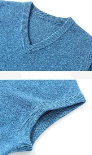 Rivccku Mens V Neck Sleeveless Sweater Vest 100% Cashmere Comfort Knitted Pullover Tank Top3
