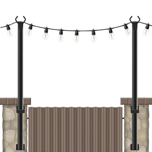 Poteaux lumineux navette d'extérieur en métal – Support de suspension réglable pour patio, jardin, terrasse, mur et clôture – Solution de montage 42 x 8 x 8 cm (lot de 2)