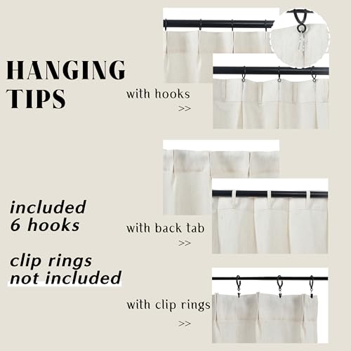 Kitchen Window Cafe Curtains Over Sink,Modern Farmhouse Style Boho Pinch Pleat Linen Sheer Tier Short Curtains for Small Window Cream 36x36 Inch Length - Image 5