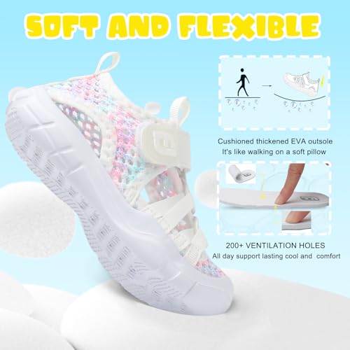 Image of JOINFREE Toddler Boys Girls Water Shoes Breathable Qucik Dry Sport Beach Sandals Lightweight Barefoot Flexible