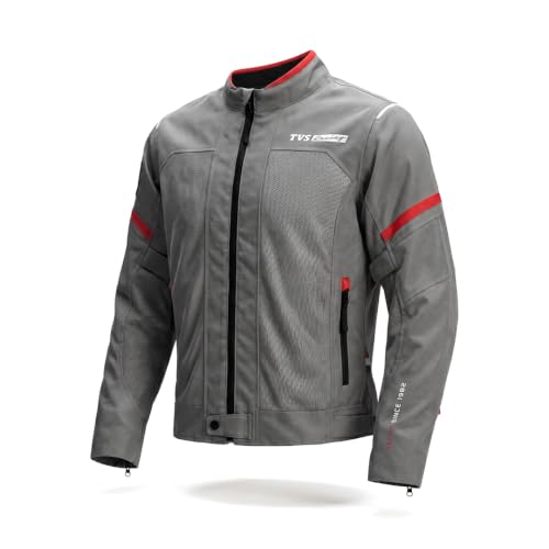 Image of TVS Racing Tech-Core Road Jacket for Men | CE2 armour <5kN at Shoulders Elbows and Back | 600D Chassis | 310gsm Vent Mesh | High-Vis Reflective Tech| YKK zippers