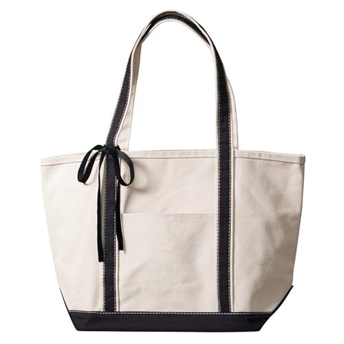 Image of Santa Barbara Design Studio Tote Bag For Women Canvas Shoulder Bag with Genuine Leather Handles,