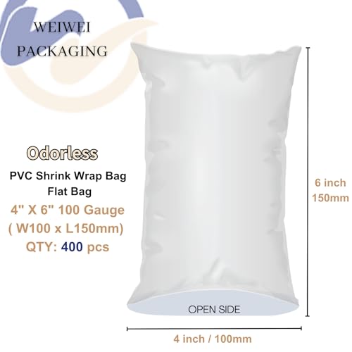 Image of Weiwei - 4 X 6 inch 400PCS Odorless PVC Heat Shrink Wrap Bags