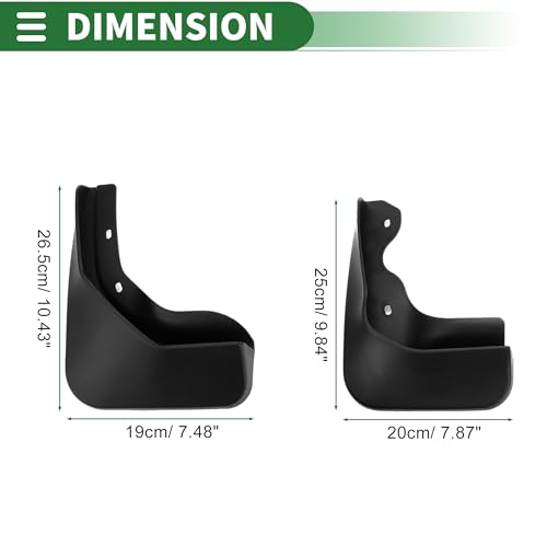 Image of Motoforti Mud Flap Splash Guard Mud Guard for Volkswagen Jetta (Sedan) 2015-2017 Plastic W /Mount Accessories Black