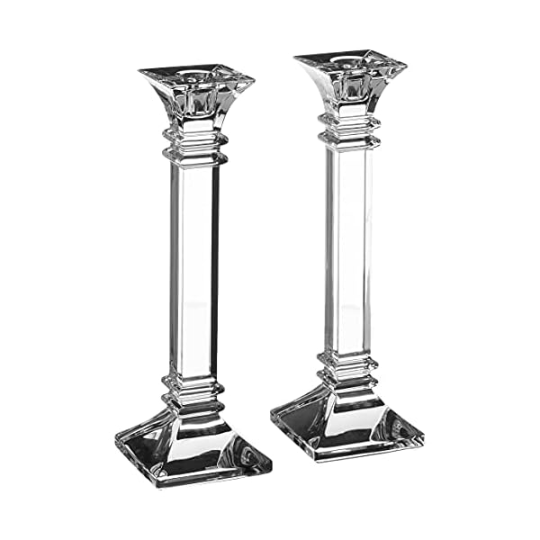 Marquis by waterford treviso pair candlestick 10 clear  urban country home decor