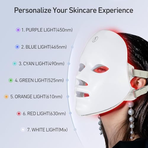 Image of Red Light Therapy Mask For Face,7 Colors Led Face Mask Light Therapy,At-Home Photon Skin Care