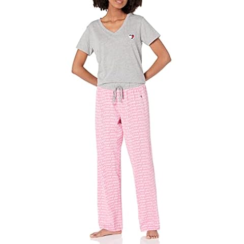 Tommy Hilfiger Women's V-neck Heart Logo Pajama Set Cover