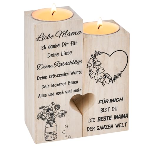 Muttertagsgeschenk,Personalisierte Kerzenhalter Muttertagsgeschenke für Mama Oma Frauen, Mama Geschenk zum Muttertag Weihnachten Geburtstag