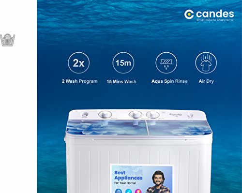 Image of Candes Washing machine Variation (7.2 Kg, Blue & White)