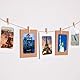 JINTANG 30 Pcs Fotorahmen aus Pappe,10 x 15 cm Kraftpapier Bilderrahmen,fotogirlande,DIY Hängende Wanddekoration mit 30 pcs Clips und 3 pcs Hanf Seile Set(Braun+Weiß)