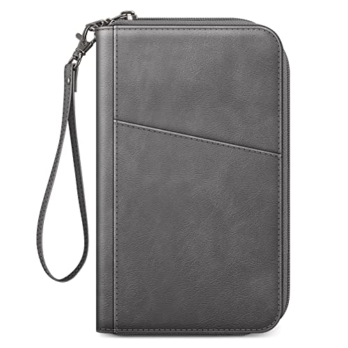 Portefeuille Voyage Cuir Véritable RFID – Pochette Passeport + 7 Emplacements Cartes – Protection Antivol – Noir Élégant