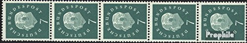 Timbres RFA 1959 Heuss bande de cinq Prophila pour album neuf