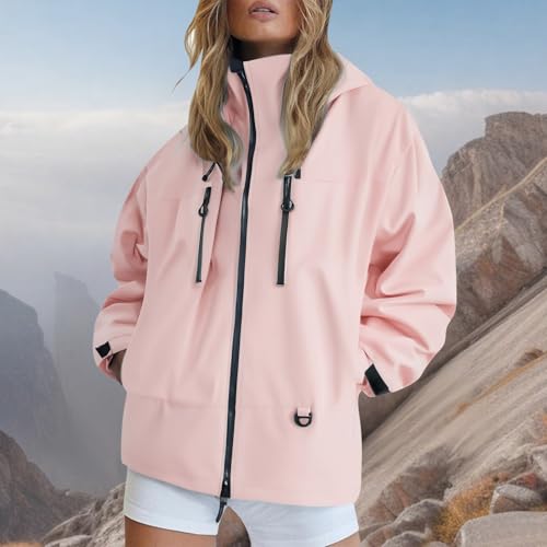 Chaqueta cortavientos de mujer con capucha ligera para deporte y tiempo libre 3
