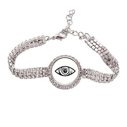 Bracelet de cheville noir oeil en métal taille M pour femme