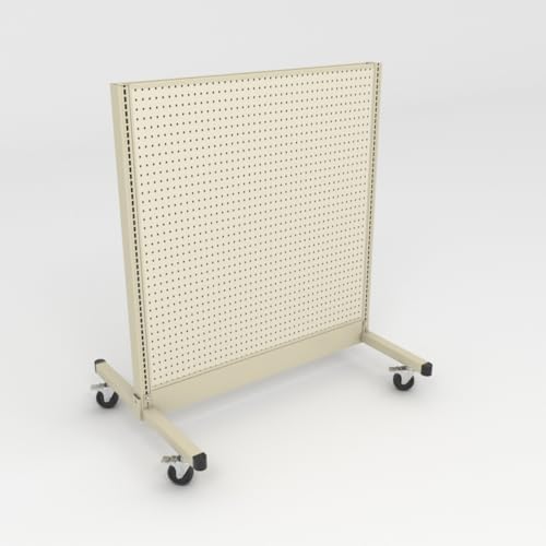 DGS Retail Rolling Gondola Shelving Unit, Platinum 48” W by 54” H Double-Sided Island Gondola with 16