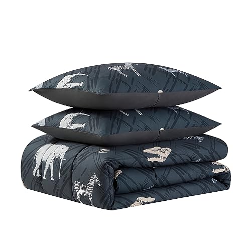 Image of Kids Bedding Set Bed in a Bag for Boys and Girls Toddlers Printed Sheet Set and Comforter, Full, Safari