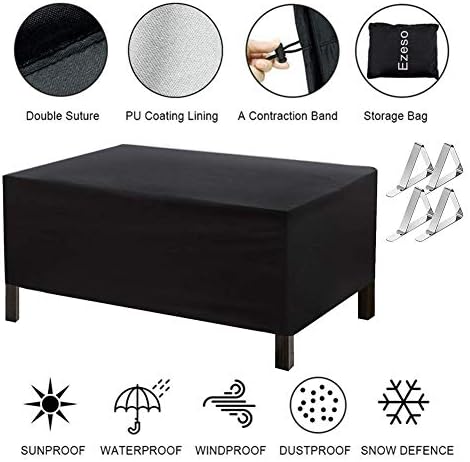 Furniture Cover, Heavy Duty Rectangular 420D Oxford Fabric Patio Furniture Table Chair Covers UV Resistant Tear-Resistant, Outdoor Durable Waterproof Dustproof Anti-UV Cover for Garden (71x47x29inch)