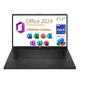 HP Laptop empresarial HD+ 2025 de 17.3 pulgadas, Intel Core i5-1334U de 13ª generación (10 núcleos, 12 hilos), 32 GB de RAM, 1 TB PCiE SSD, Free Lifetime Office 2024, HDMI, WiFi 6, cámara web, Windows