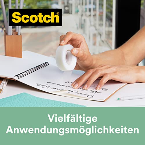 Scotch Magic Klebeband A Greener Choice 19 mm x 20 m im Handspender - 100 % recycelt, Unsichtbares Klebeband mit Pflanzlichem Klebstoff zur Reparatur, Etikettierung und Versiegelung von Dokumenten