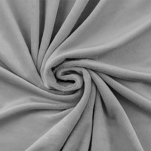 TexTrend Tela Minky por Metro - Felpa - 1 Metro 160 x 100 cm - Tela para Costura - Niños - Delicado - Liso Gris Paloma