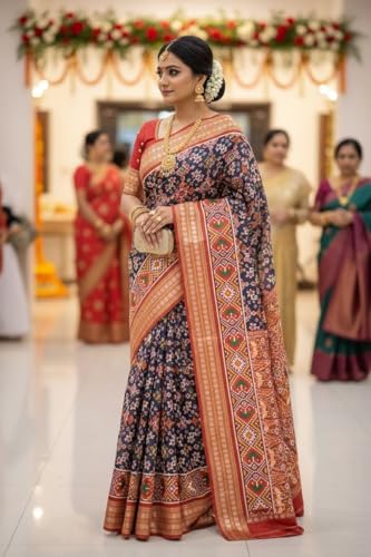 Image of SATIKA VASTRAM Tussar Silk Saree Solid Design Pure Soft Thread Weaving Contrast Border And Rich Pallu With Blouse Piece